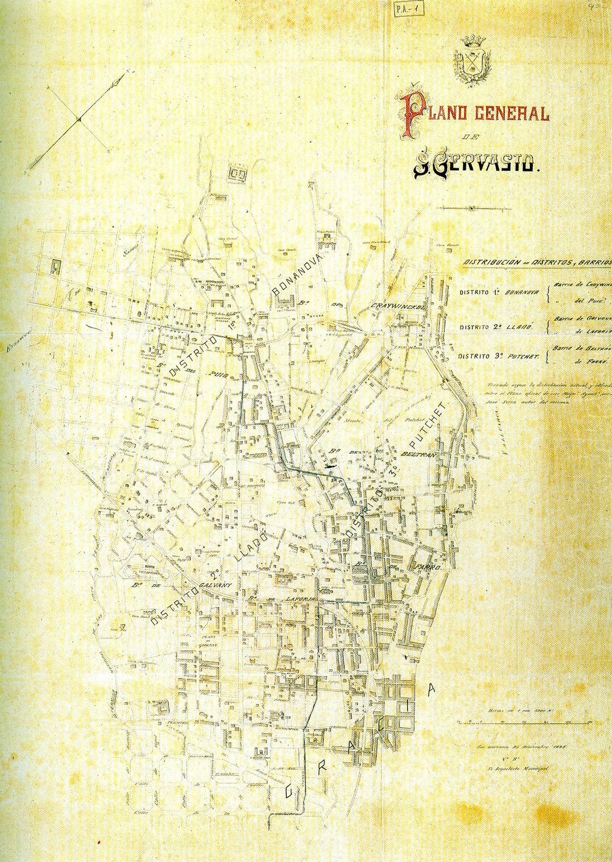 Map of Sant Gervasi de Cassoles neighborhood