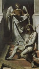 Painting of Christ and the angel by Moretto