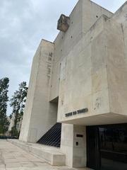 Front view of the Arquivo Nacional da Torre do Tombo building in Lisbon, Portugal