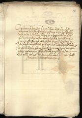 Historical document from the book of commissions or powers of attorney passed to inquisitors