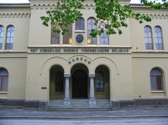 Front door of the Museum of The Royal Norwegian Society of Science and Letters in Trondheim