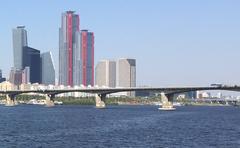 Yeouido cityscape in spring 2020 with Parc1 Tower and Wonhyo Bridge