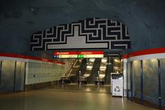 Ruoholahti Gräsviken metro station entrance with modern architecture
