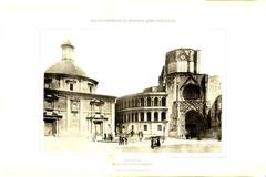 Plaza in front of the Cathedral in Valencia showing historic architecture and stone pavement