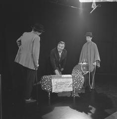 Das Kommödchen German cabaret group performing during TV recording in the Netherlands, May 1966