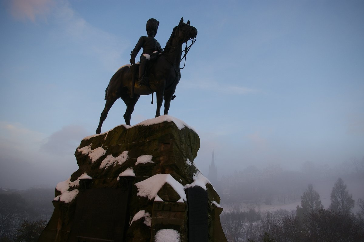 Royal Scots Greys monument in Princes Street Gardens Edinburgh