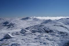 Morning views from the summit of Mount Kosciuszko in Kosciuszko National Park, New South Wales, Australia