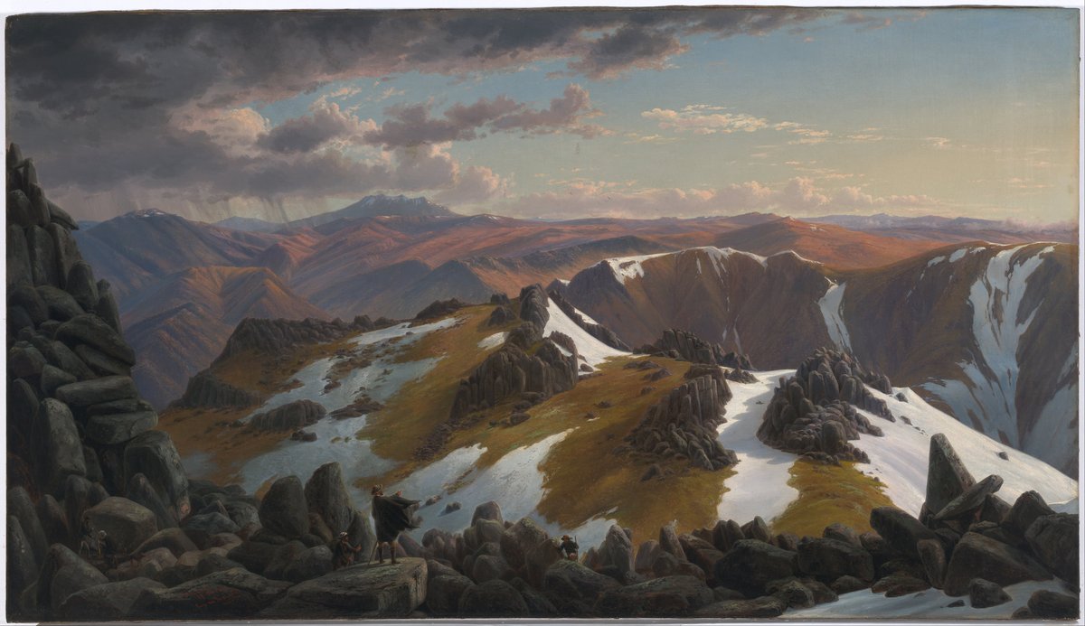 Northeast view from the northern top of Mount Kosciuszko by Eugene von Guérard