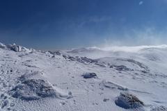 Morning views from the summit of Mount Kosciuszko in Kosciuszko National Park, New South Wales