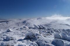 Morning views from the summit of Mount Kosciuszko in Kosciuszko National Park, New South Wales, Australia