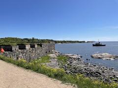 Fortification at the southeastern end of Kustaanmiekka with Vallisaari island across the Kustaanmiekansalmi strait