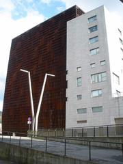 Palacio Euskalduna building in Bilbao with modern architectural design under a clear blue sky