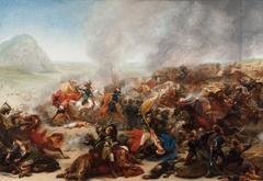 Final battle scene where General Junot commands 500 French soldiers victorious over 10,000 Turks at Nazareth