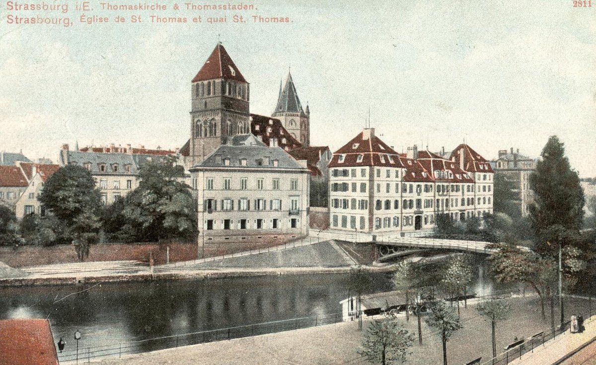 View of Strasbourg Thomaskirche and Quai Saint-Thomas