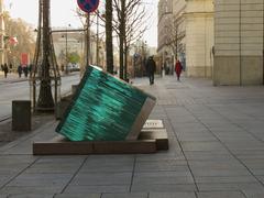 Reproduction of B. Bellotto painting near 17 Krakowskie Przedmieście street in Warsaw with historic buildings