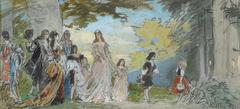 Tableau vivant performance by Düsseldorfer Malkasten artists in 1866