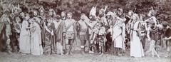 Historical tableau vivant at Malkasten Düsseldorf festival honoring Emperor Wilhelm I visit in 1877