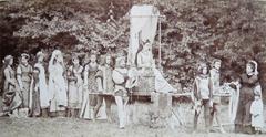 Historical photograph of the Festival of the Malkasten Düsseldorf commemorating Emperor Wilhelm I's visit, directed by Carl Hoff in 1877