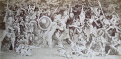 Historical photo of the Festival of the Malkasten Düsseldorf commemorating Emperor Wilhelm I's visit, directed by Carl Hoff