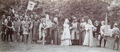 Historical photograph of the Festival of Malkasten Düsseldorf commemorating Emperor Wilhelm I's visit, directed by Carl Hoff in 1877