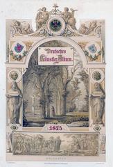 Romantic landscape illustration by Caspar Scheuren, 1875