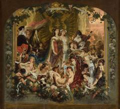Malkasten-Vorhang oil painting by Wilhelm Simmler