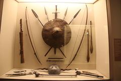 Exhibition of historical arms from Africa, India, Persia, and Arabic cultures at Athens War Museum