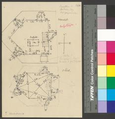 Ground floor and first floor plan of the Krummturm tower in Solothurn