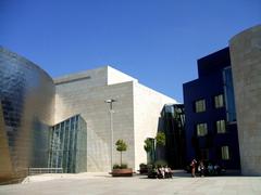 Guggenheim Museum Bilbao modern architecture exterior with reflective water