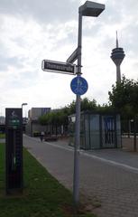 Bicycle counter on Düsseldorf Rheinuferpromenade in September 2015
