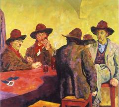 Nell'Osteria painting by Giovanni Giacometti, 1915, oil on canvas