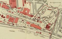 1902 industrial, trade and art exhibition map in Düsseldorf showing Art Exhibition Palace and Restaurant
