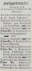Hofgartenufer street map from 1910 showing locations of landmarks in Düsseldorf including Kunstpalast, Hetjens-Museum, Wassersportverein and Rheinbrücke