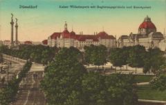 Kaiser-Wilhelm-Park with Regierungsgebäude and Kunstpalast in Düsseldorf, North Rhine-Westphalia