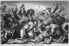 Hannibal Barca commanding troops at the Battle of Cannae 216 BC