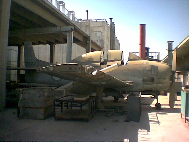 Derelict Royal Saudi Air Force T-28A Trojan aircraft at King Abdulaziz University in Jeddah