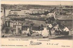 Historical postcard of Constantinople showing the Golden Horn and Admiralty