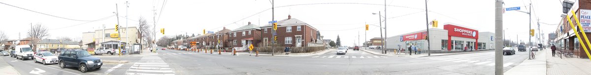 Intersection of Eglinton and Caledonia in 2013 before construction of Eglinton Crosstown LRT