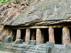 7th-century Akkanna Madanna Upper Cave rock-cut Hindu temple in Vijayawada, Andhra Pradesh, India