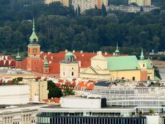 Royal Castle and St. Anne Church in Warsaw from Palace of Culture and Science