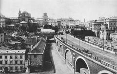 Historic Wiadukt Pancera bridge in Warsaw before 1939