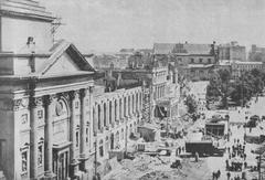 Reconstruction of buildings on Krakowskie Przedmieście street in spring 1949