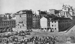 Mariensztat Market Square in Warsaw during the interwar period
