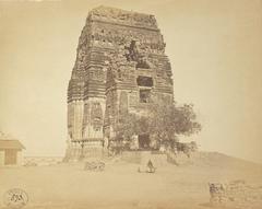 Ruined Teli-ka-Mandir Hindu temple from 8th century with masonry tower and carved doorway in Gwalior