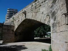 Arcade of Pont de la Mar bridge in Valencia, Spain