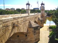 Pont de la Mar bridge in Valencia Spain over Turia river