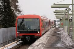 Metro train in Helsinki underground station