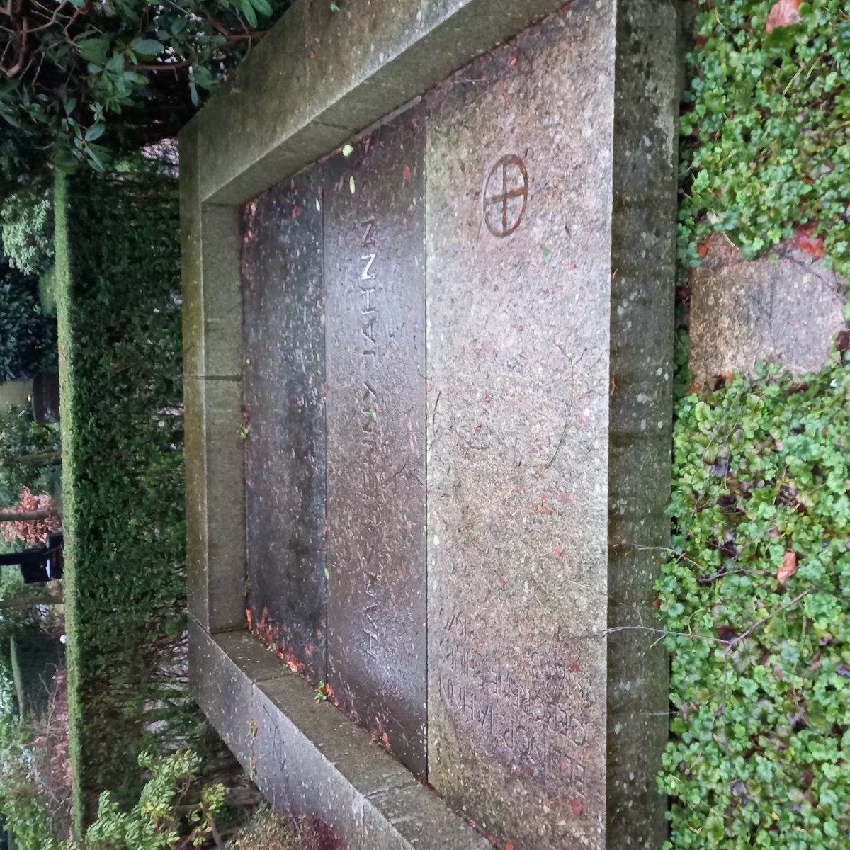 Grave of German writer and organ builder Hans Henny Jahnn and his wife Ellinor on Nienstedten Cemetery in Hamburg