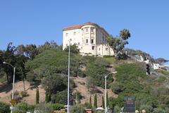 Getty Villa Museum exterior in Pacific Palisades Los Angeles showcasing Roman, Greek, and Etruscan antiquities architecture