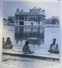 Fakirs meditating on the bank of the temple tank in the Golden Temple complex, Amritsar, 1903